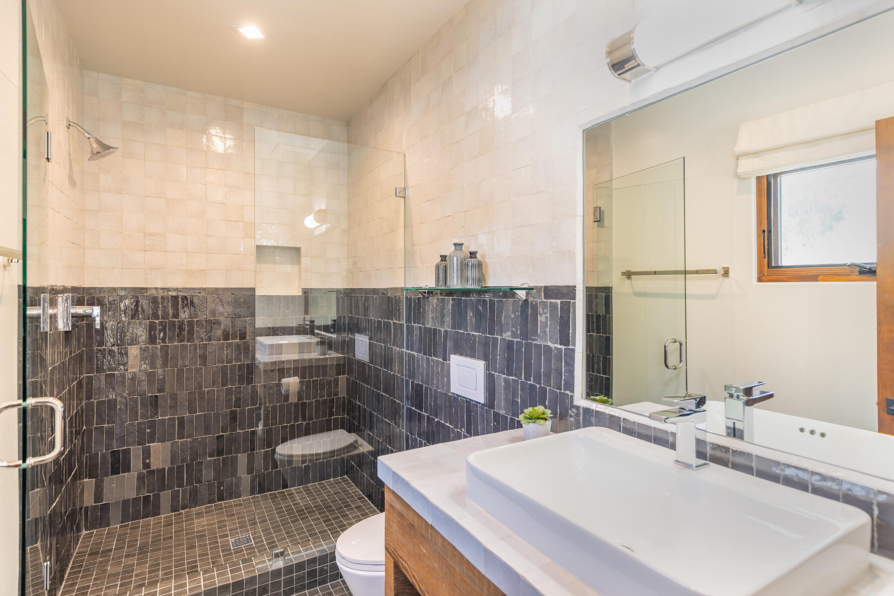 110 Fox Street Ojai, CA 93023 - Photo 11 of 30 a bathroom with a sink a toilet and shower