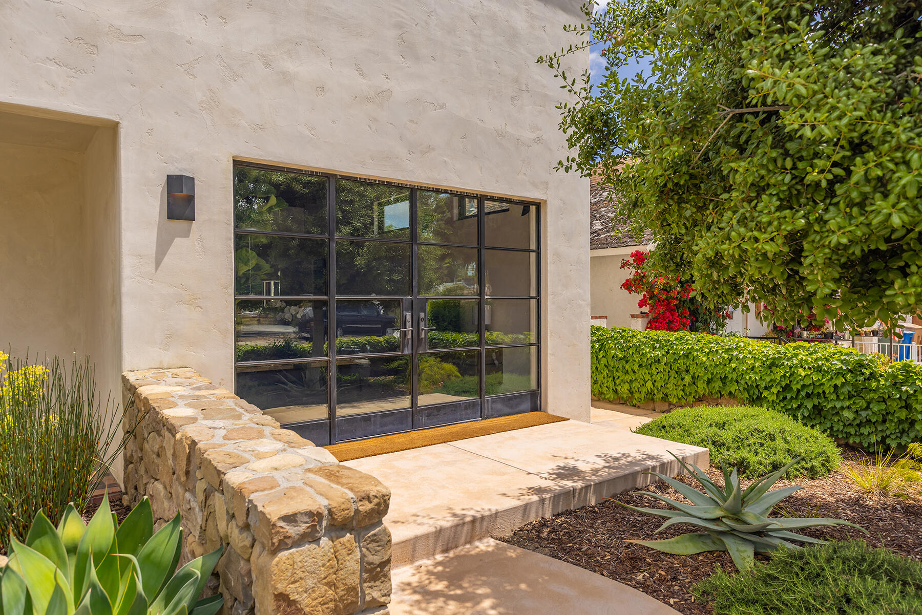 110 Fox Street Ojai, CA 93023 - Photo 21 of 30 a view of backyard with large trees and plants