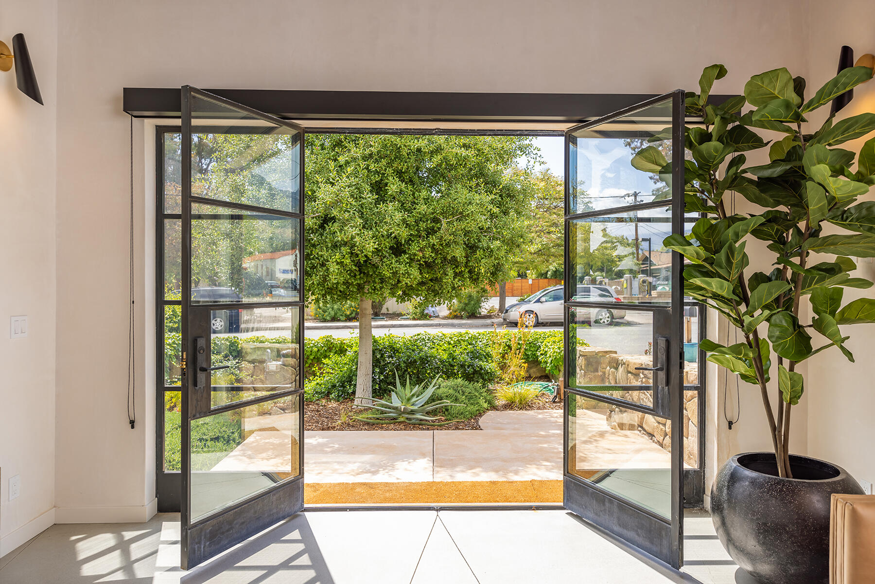 110 Fox Street Ojai, CA 93023 - Photo 22 of 30 a view of a garden from a window