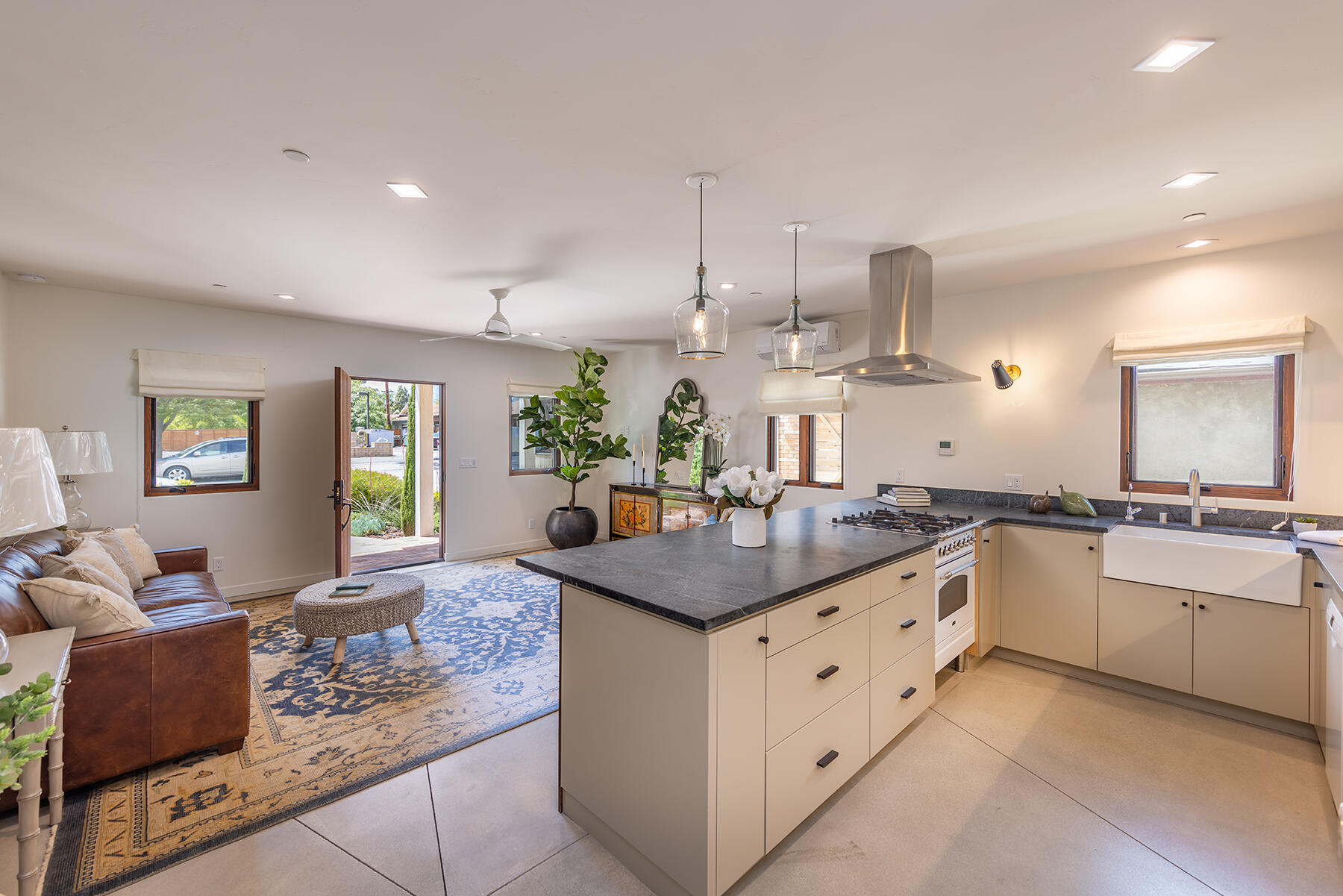 110 Fox Street Ojai, CA 93023 - Photo 4 of 30 a kitchen with stainless steel appliances granite countertop a sink and a stove