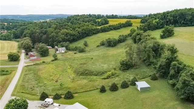 a view of a garden with an outdoor space