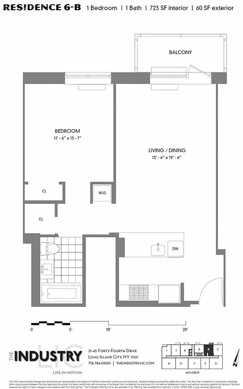 21-45 44th Drive, Unit 6B Queens, NY 11101 - Photo 14 of 14 a picture of a bench in the back