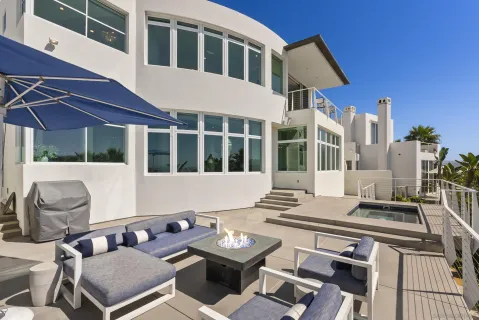 a outdoor living space with patio furniture