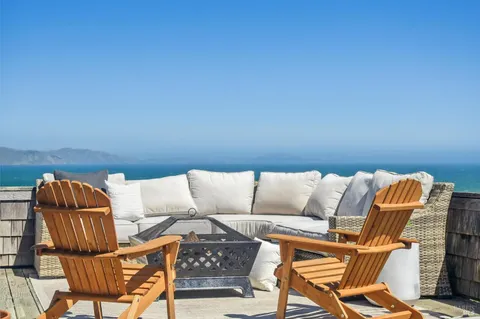 a view of an ocean from a beach