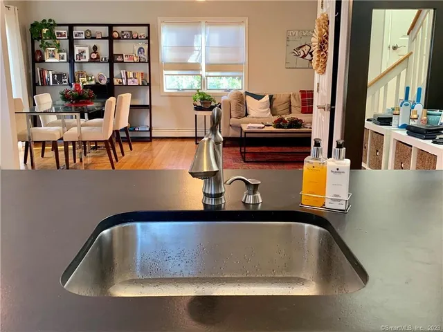 a close view of sink and table