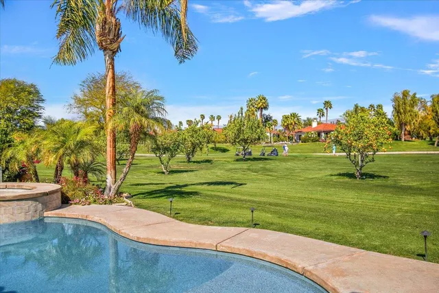 a building outdoor space with patio furniture