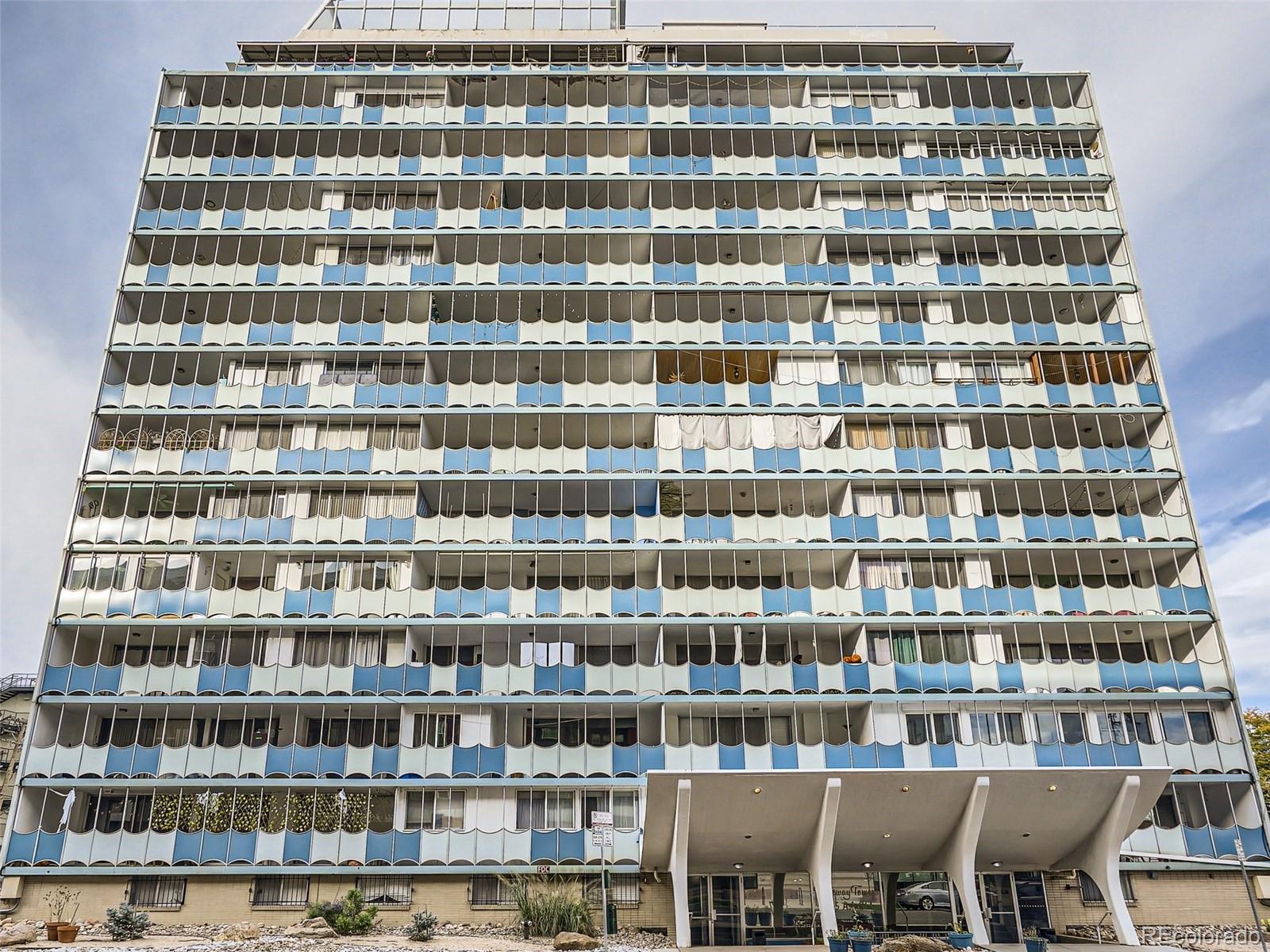 a front view of a building