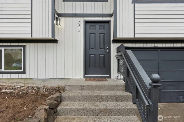 a front view of a house with entryway