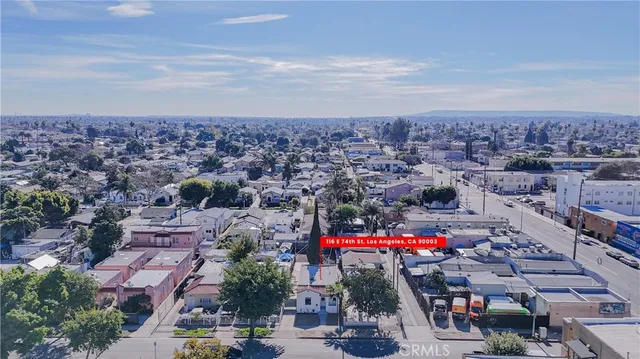 an aerial view of multiple house