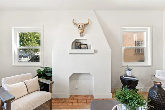 a living room with furniture and window