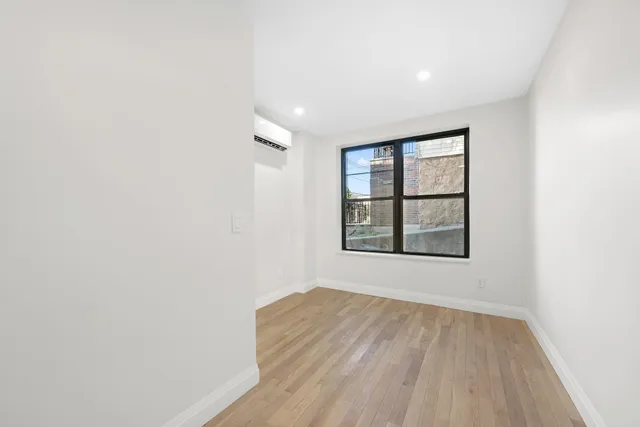 an empty room with a window