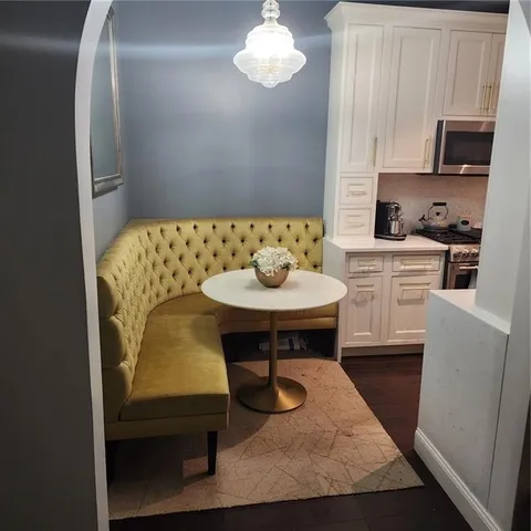 a view of kitchen with breakfast area
