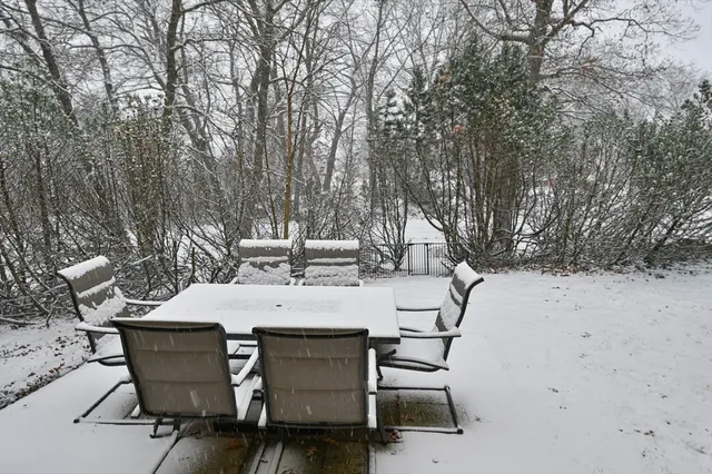a table and chairs in the patio