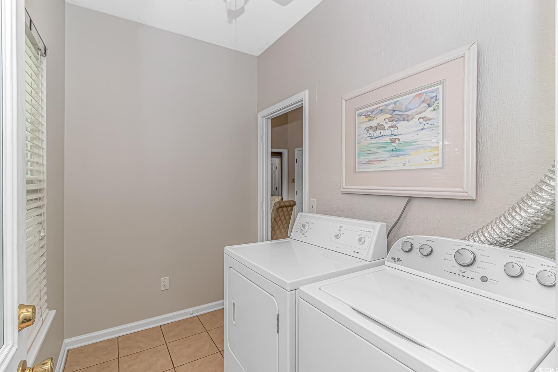 1474 Riceland Court Murrells Inlet, SC 29576 - Photo 12 of 30 Laundry room featuring ceiling fan, light tile pat