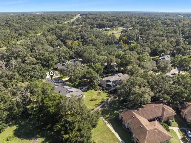an aerial view of a house