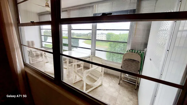 a view of a building from a window