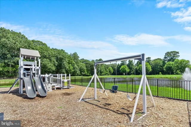 a view of a park with slide