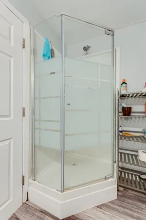 a bathroom with a shower