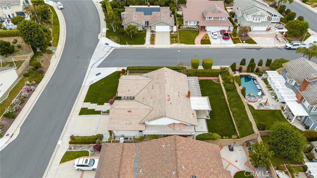 198 Sunflower Street Brea, CA 92821 - Photo 37 of 43 an aerial view of a house with a swimming pool