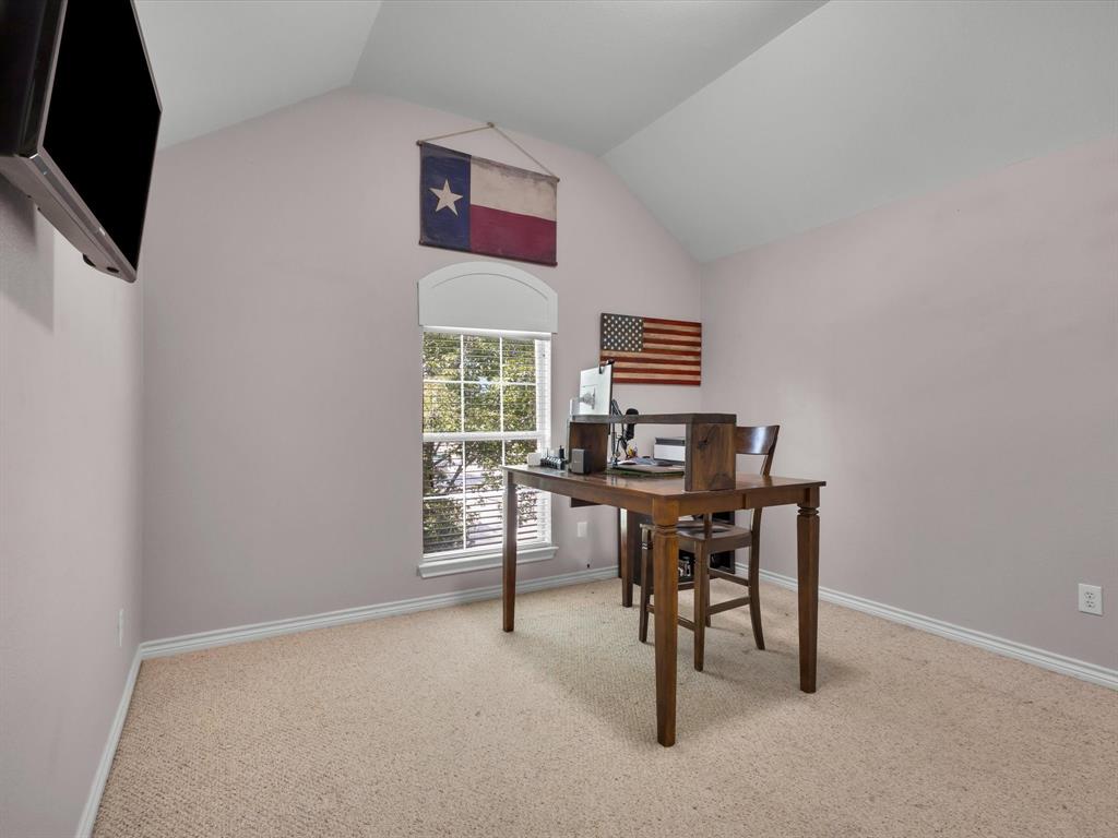 1803 Timber Ridge Drive Frisco, TX 75036 - Photo 26 of 40 Office space featuring carpet floors and lofted ceiling