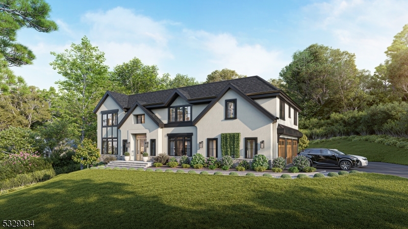 a front view of a house with a garden and porch