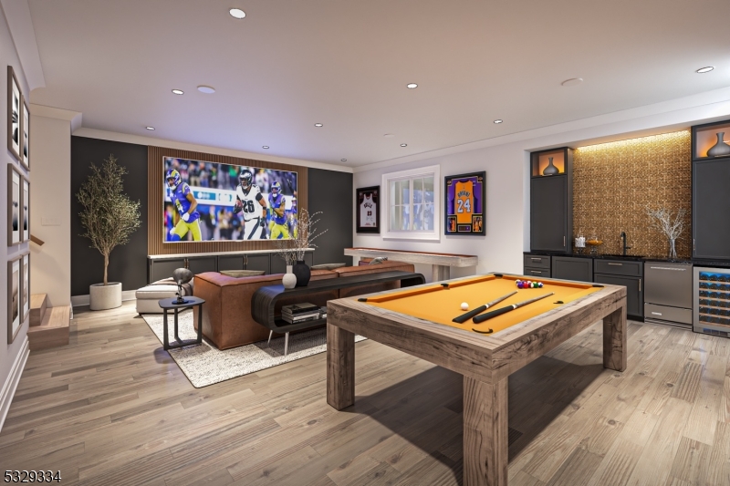 18 Deer Path Short Hills, NJ 07078 - Photo 11 of 14 a room with wooden floor table tennis pool table and windows