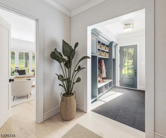 a view of livingroom with furniture and a potted plant