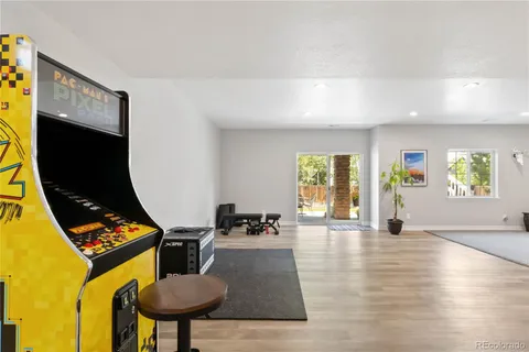 a view of a living room and dining room