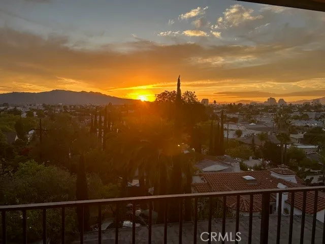 a view of a city from a balcony