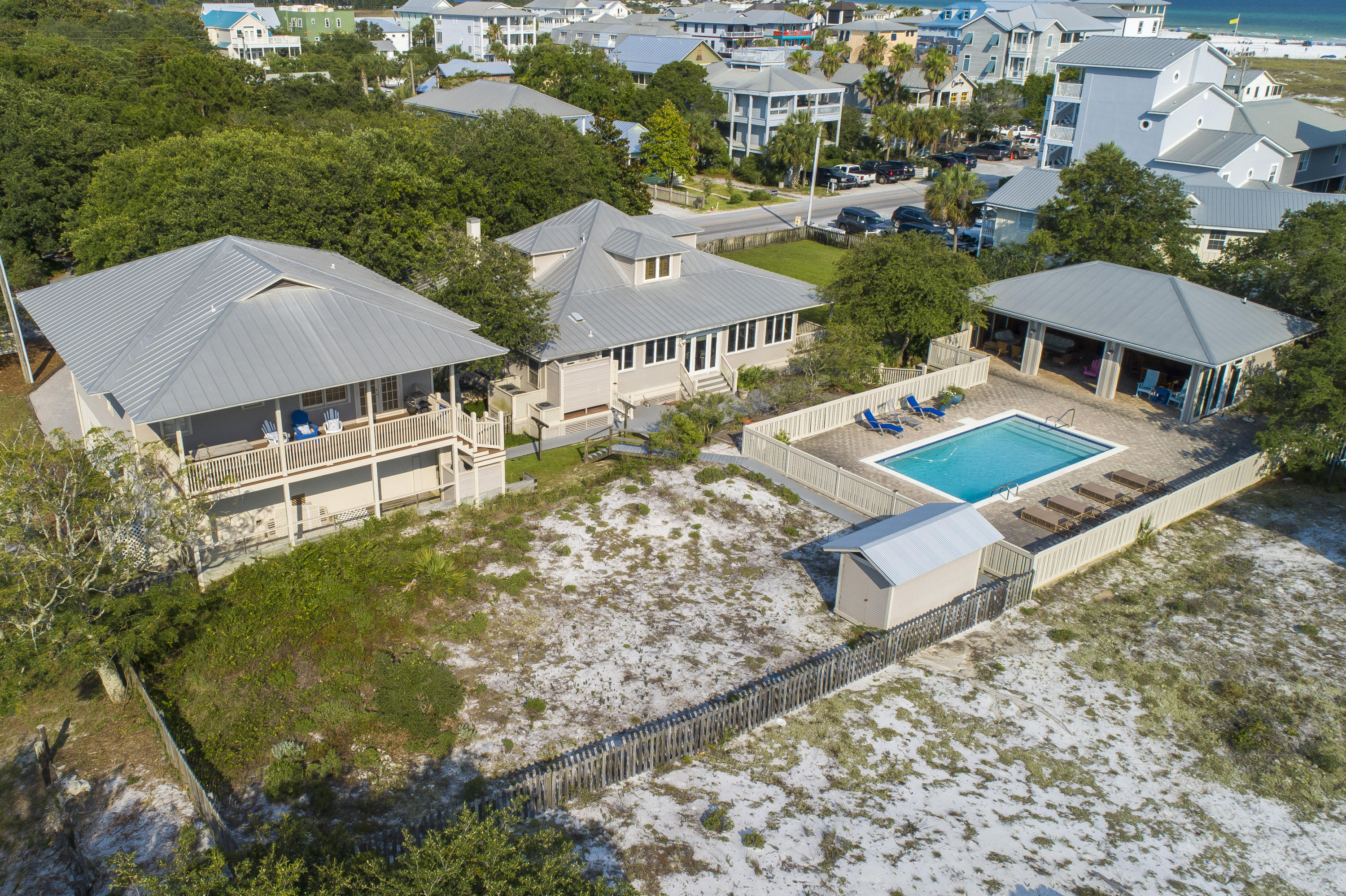 490 Defuniak Street Santa Rosa Beach, FL 32459 - Photo 40 of 46 an aerial view of a house with a garden