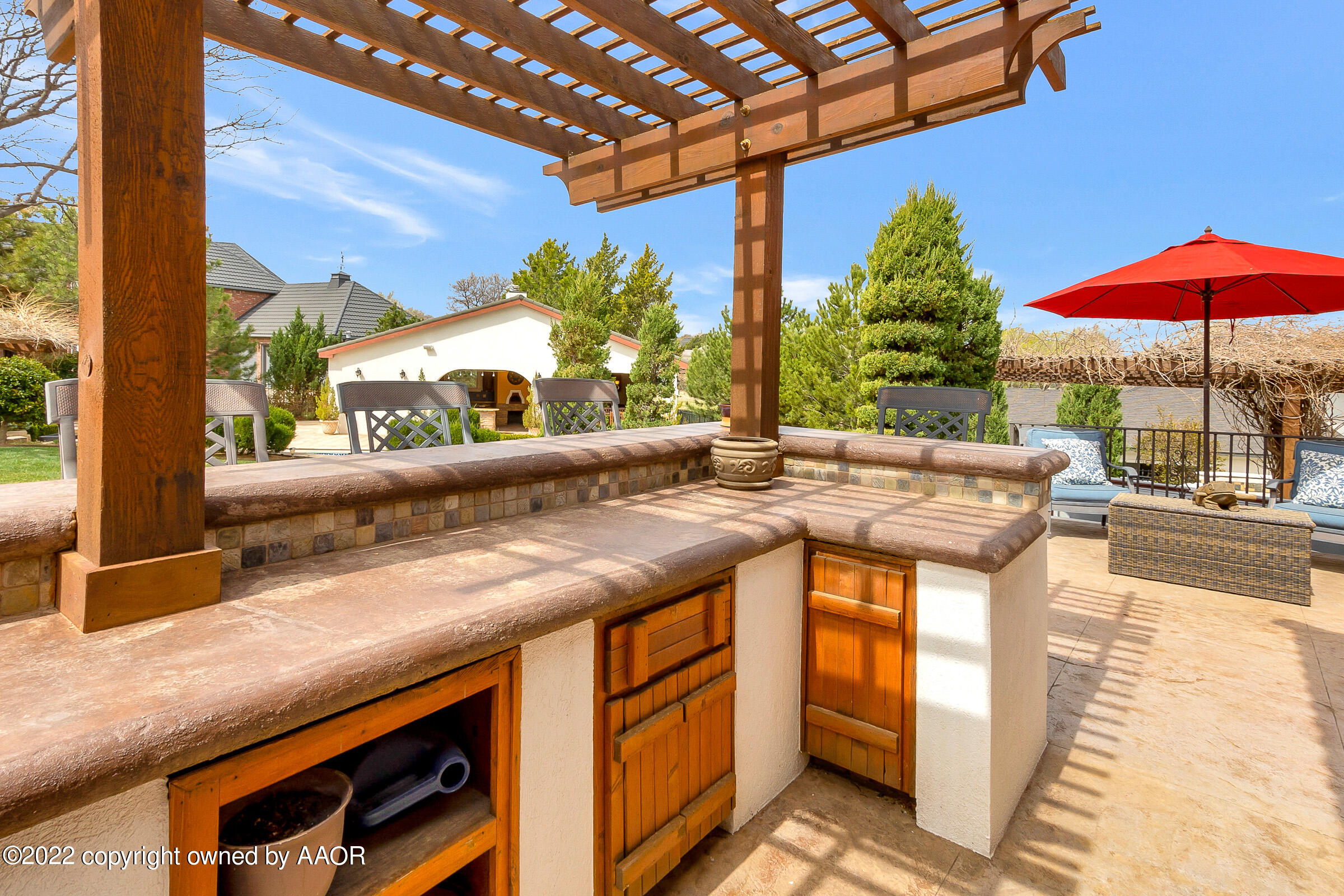 2 Snead Lane Amarillo, TX 79124 - Photo 44 of 76 a kitchen with stainless steel appliances granite countertop a sink and a counter top space
