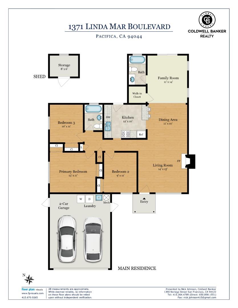 1371 Linda Mar Boulevard Pacifica, CA 94044 - Photo 29 of 30 a picture of a bathroom with a white wall and a large mirror