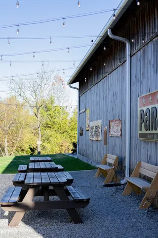 a view of a yard with an trees