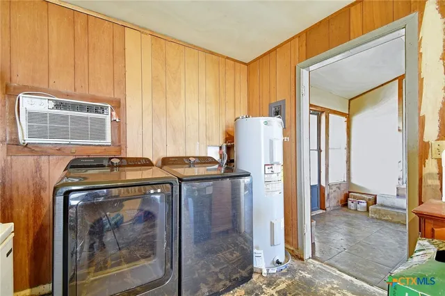 a view of a storage and utility room