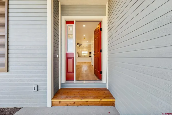 a view of the door of the house