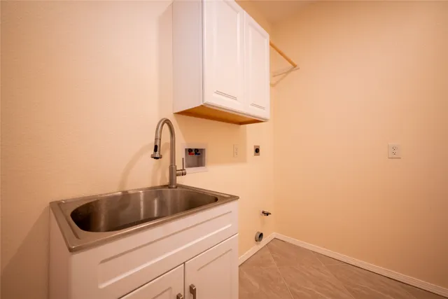 a close view of a sink and tap