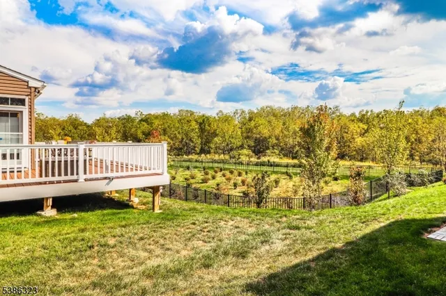 a view of a deck with a garden