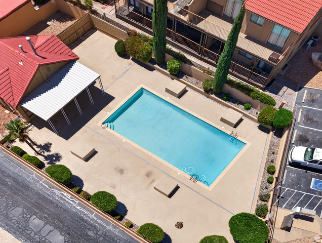 161 West 950 South, Unit Q1 St. George, UT 84770 - Photo 37 of 37 Community pool with a patio