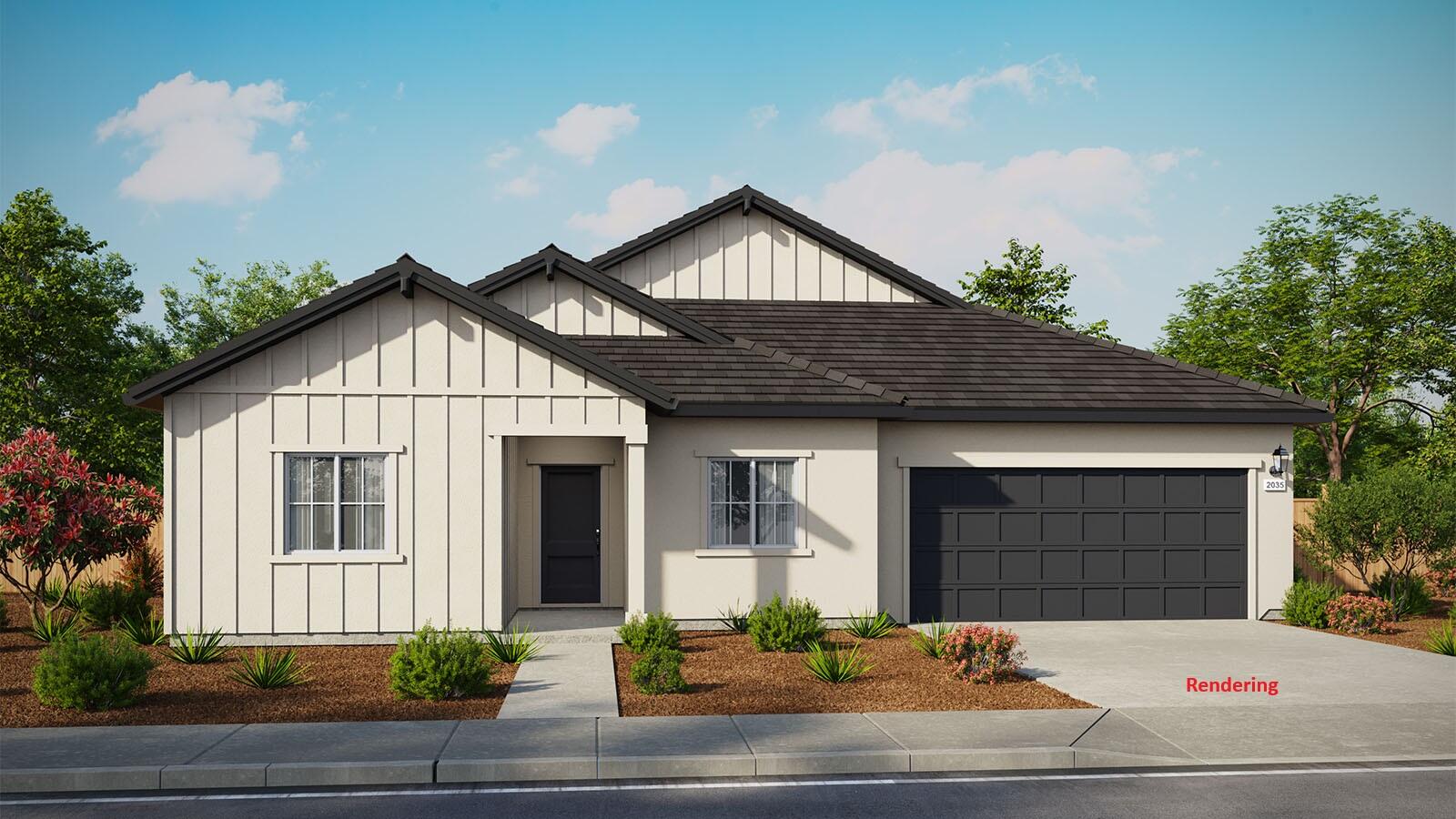 4016 Acadia Place Redding, CA 96001 - Photo 1 of 1 a front view of a house with garage and plants