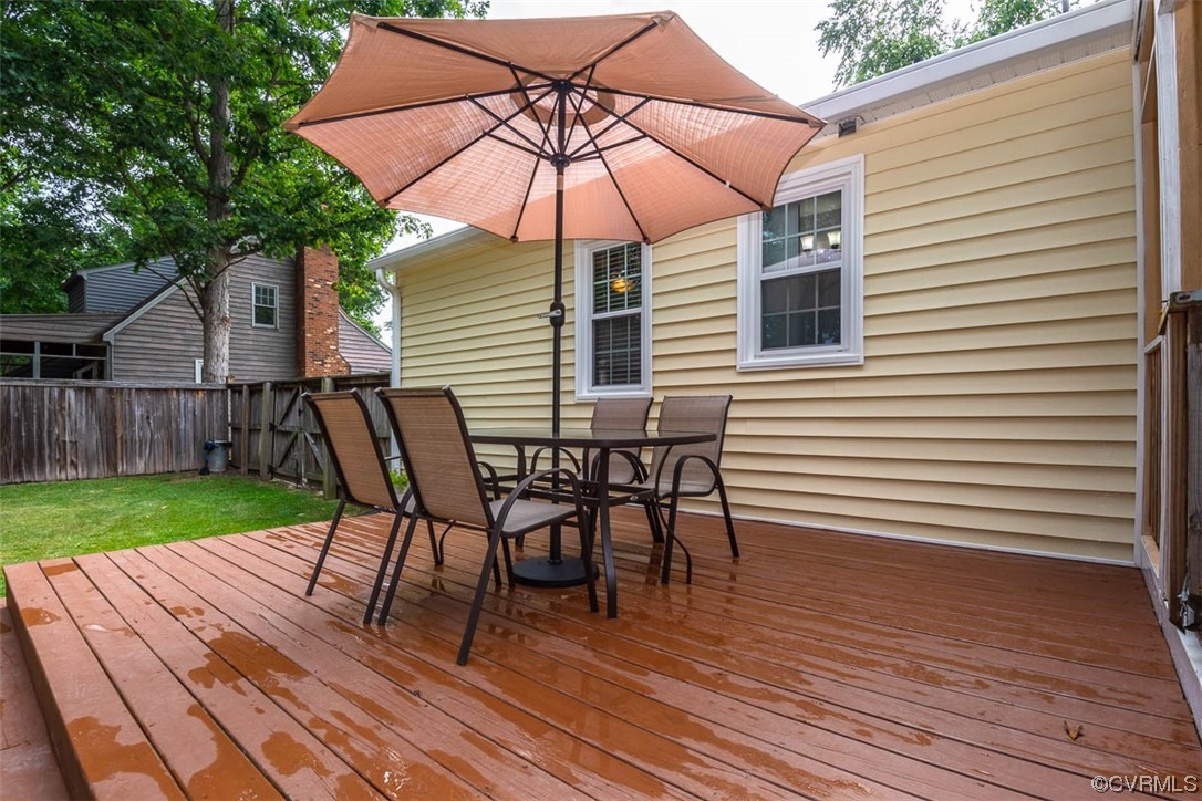 4648 Brookridge Road Chesterfield, VA 23832 - Photo 40 of 50 a table and chairs in patio of wooden house