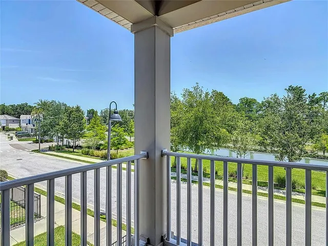 a city view from a balcony