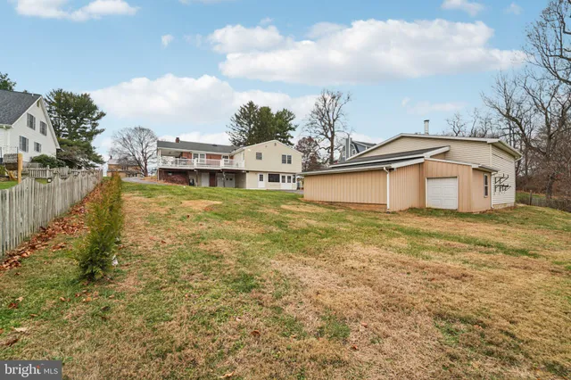 a house view with swimming pool in front of it