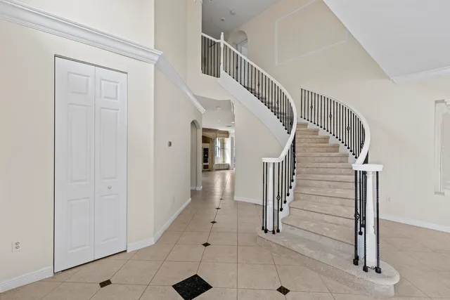 a view of an entryway with staircase