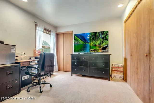 a living room with furniture