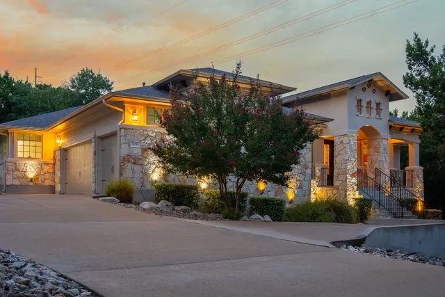 front view of a house with a street
