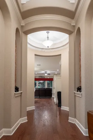 a view of bedroom with furniture and a fireplace