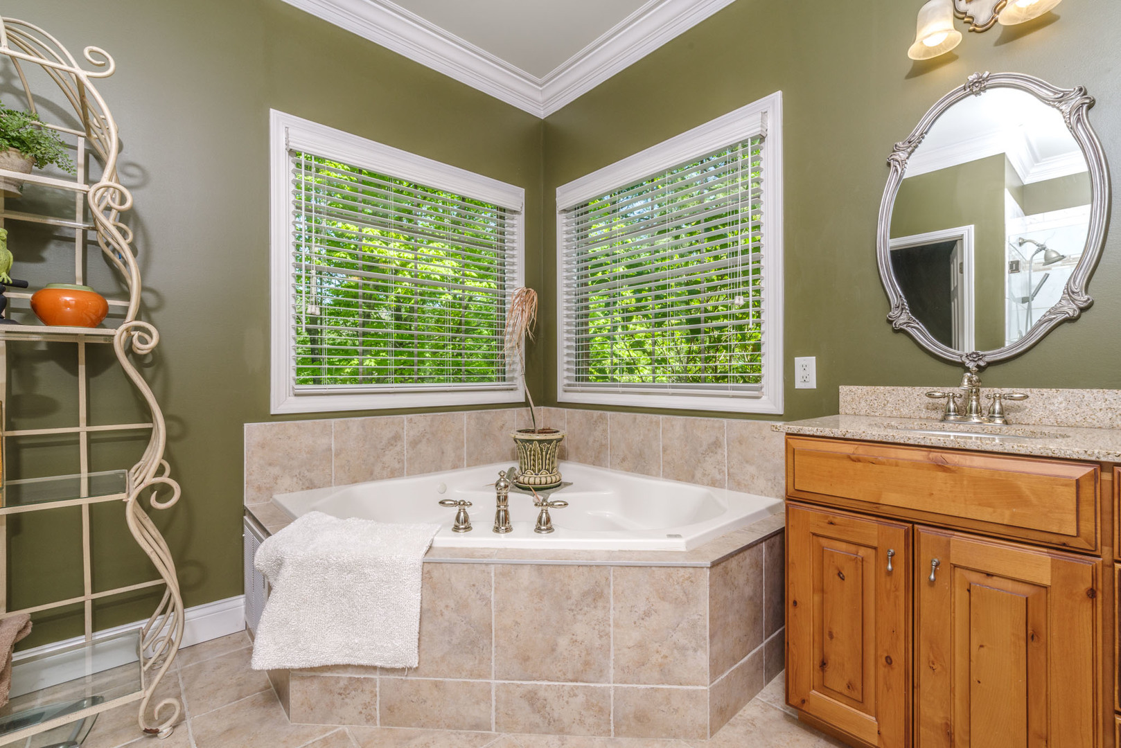 21221 Hidden Valley Loop Lexington, IL 61753 - Photo 29 of 44 a bathroom with a tub sink and mirror