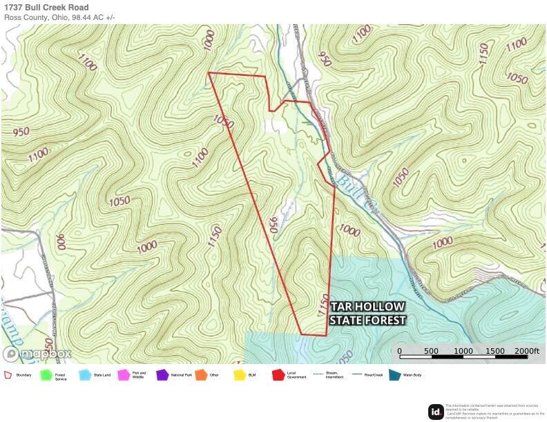 1737 Bull Creek Road Laurelville, OH 43135 - Photo 46 of 46 1737 Bull Creek Road TOPO Map