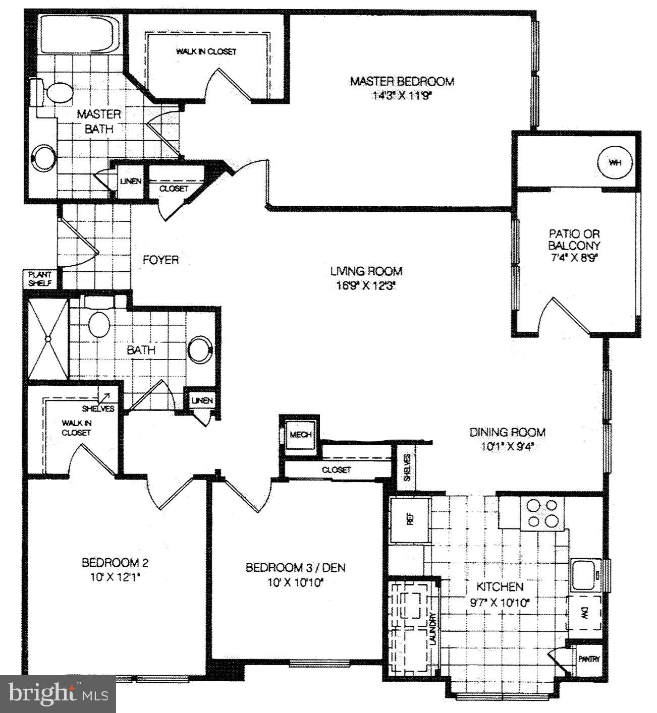 1520 North Point Drive, Unit 303 Reston, VA 20194 - Photo 29 of 29 Floor plan. This is reverse layout of 303.