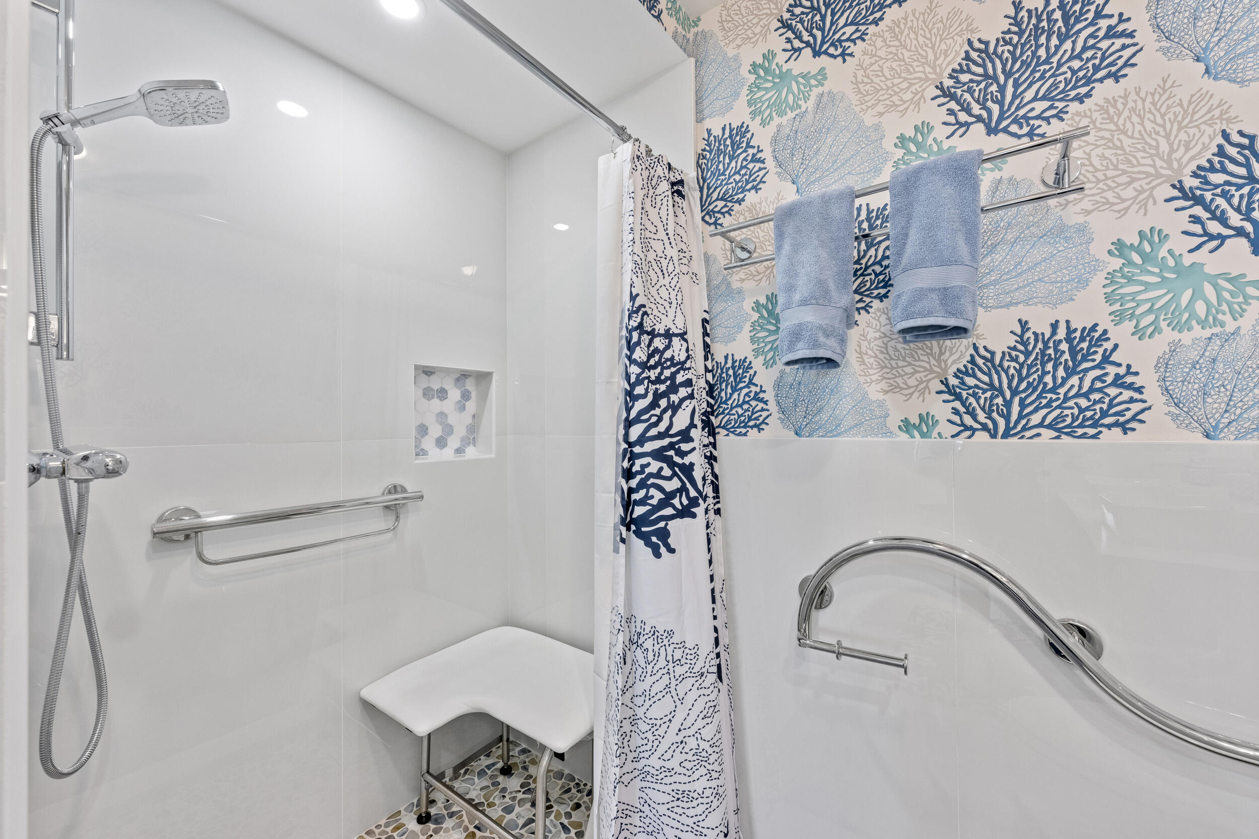 3230 South Ocean Boulevard, Unit A602 Palm Beach, FL 33480 - Photo 37 of 87 a bathroom with a granite countertop sink a toilet and shower